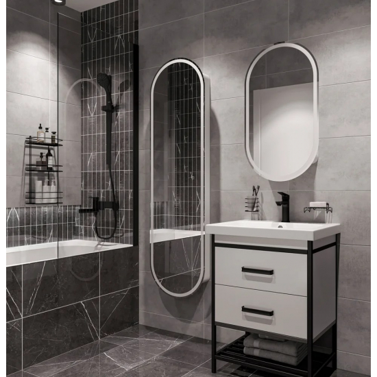 Шкаф-пенал STWORKI Мальмё МВК075 45, с подсветкой, белый