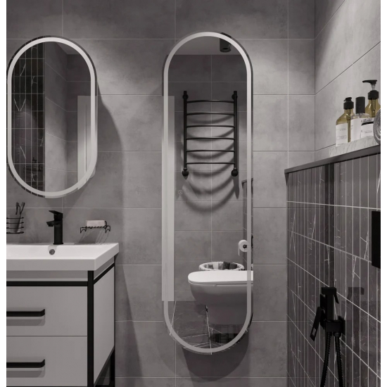 Шкаф-пенал STWORKI Мальмё МВК075 45, с подсветкой, белый