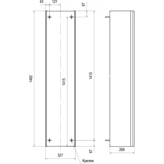Шкаф-пенал STWORKI Ноттвиль 33, дуб верона