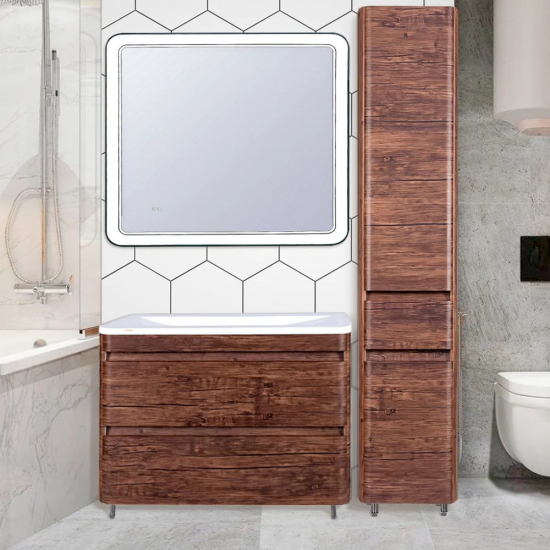 Шкаф-пенал STYLE LINE Атлантика 35 Люкс Plus, с бельевой корзиной, старое дерево