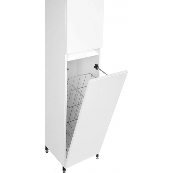 Шкаф-пенал STYLE LINE Даллас 30 Люкс Plus универсальный, белый, с бельевой корзиной