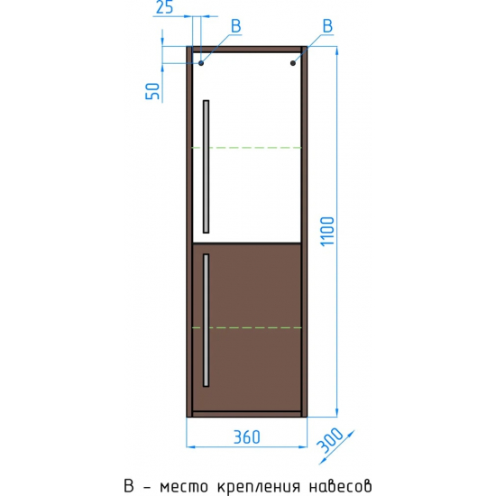 Шкаф-пенал STYLE LINE Экзотик 36 подвесной, белая, экзотик