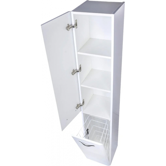 Шкаф-пенал STYLE LINE Каре Люкс Plus 30 с бельевой корзиной, белый, L