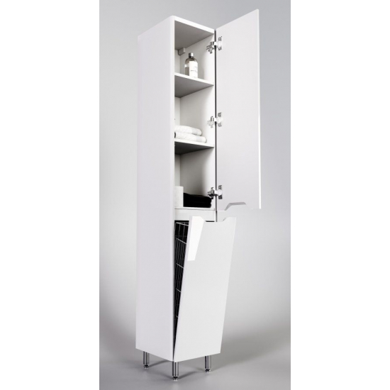 Шкаф-пенал STYLE LINE Марелла 30 R Люкс Plus, антискрейтч белый глянец, с бельевой корзиной