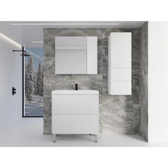 Шкаф-пенал STYLE LINE Стокгольм 36 рифленый софт, белый