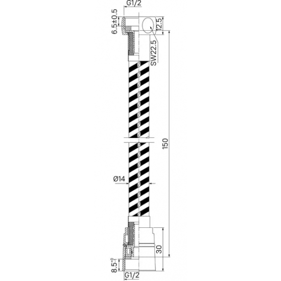 Шланг для душа IDDIS Optima Home OPH15BLi19 длина 150 см, чёрный матовый