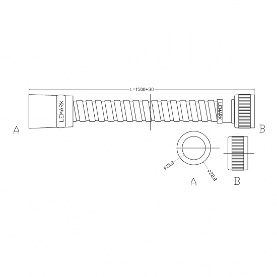Шланг для душа LEMARK LE8042P ПВХ, длина 150 см