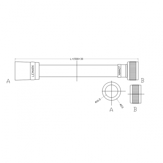 Шланг для душа LEMARK Turn-Free LE8025P-Black ПВХ, длина 150 см