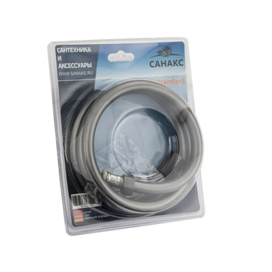 Шланг для душа САНАКС 3794 ПВХ, длина 150 см, чёрный