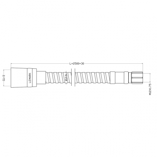 Шланг вытяжной для смесителя LEMARK LE8052S нержавейка, внутренняя резьба, длина 250 см