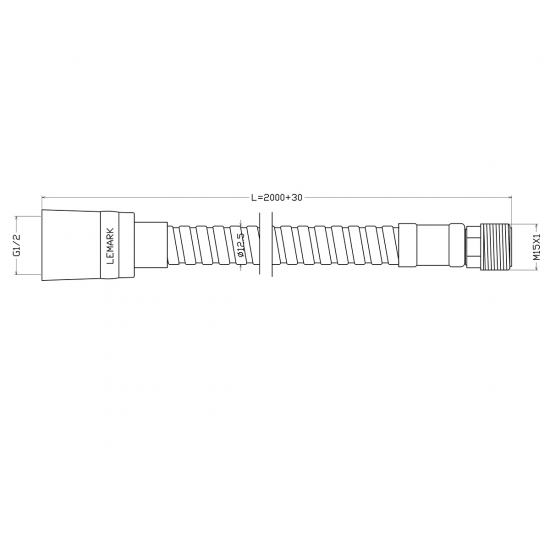 Шланг вытяжной для смесителя LEMARK LE8063S нержавейка, наружная резьба, длина 200 см