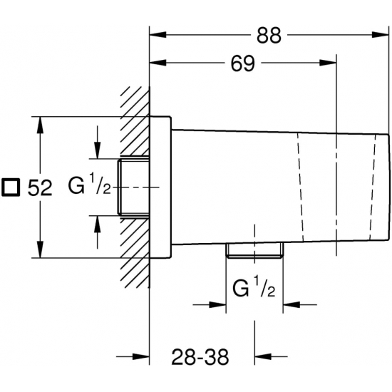 Шланговое подключение GROHE Euphoria Cube 26370000 с держателем, хром