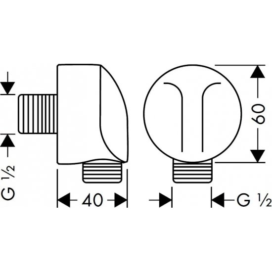 Шланговое подключение HANSGROHE Fixfit Е 27454000 хром