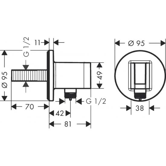 Шланговое подключение HANSGROHE FixFit Porter S 26888000 хром