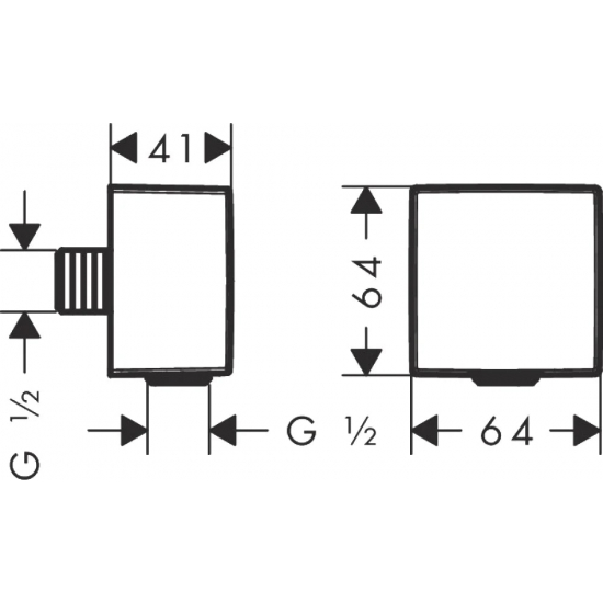 Шланговое подключение HANSGROHE Fixfit Square 26455140 шлифованная бронза