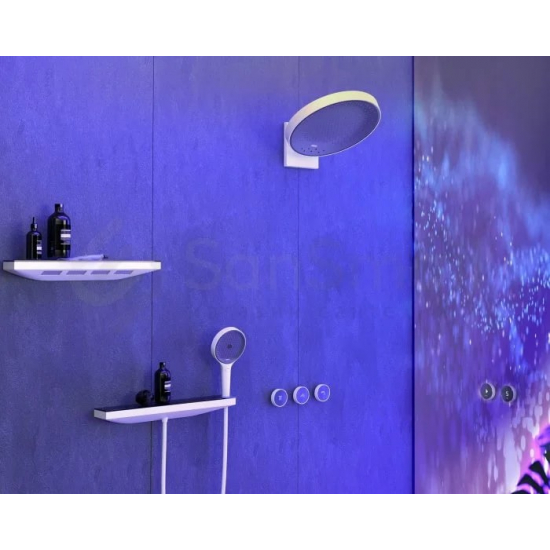 Шланговое подключение HANSGROHE Rainfinity 26858700 с полкой и держателем, белый матовый графит