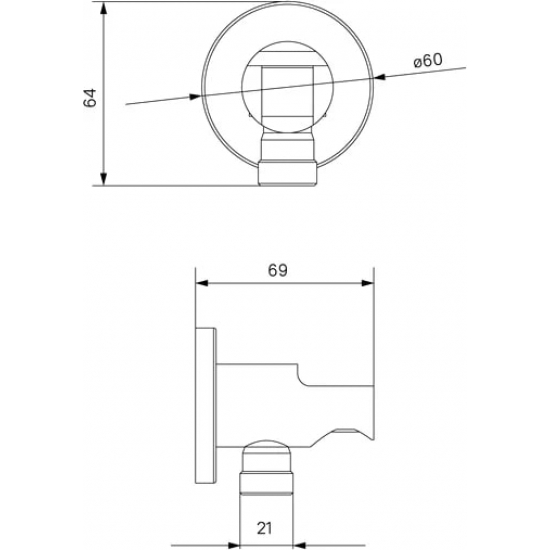 Шланговое подключение IDDIS Built-in Shower Accessories 003BL01i62 с держателем, чёрное