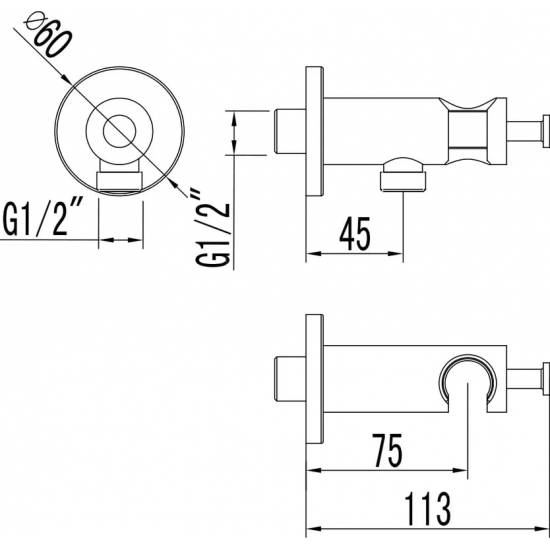 Шланговое подключение LEMARK LM3785GM с держателем для душа, графит