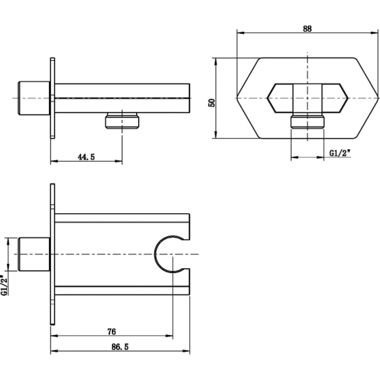 Шланговое подключение LEMARK LM3985C c держателем для душа, хром