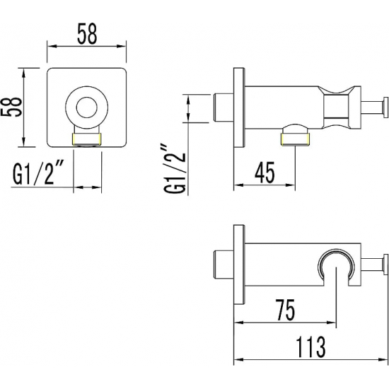 Шланговое подключение LEMARK LM7885C c держателем для душа, хром