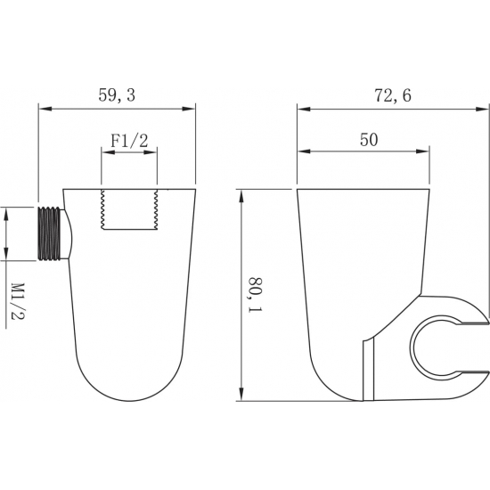 Шланговое подключение LEMARK LM8084C держатель для душа, хром