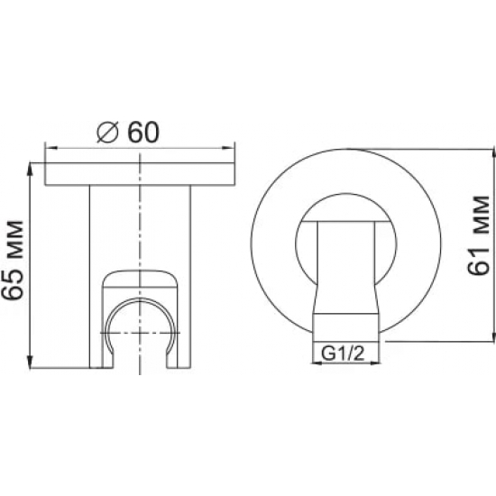 Шланговое подключение WASSERKRAFT A022 с держателем для душа, хром