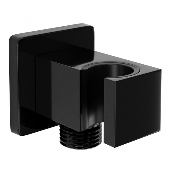 Шланговое подключение WASSERKRAFT Glan A185 с держателем для душа, чёрный глянцевый