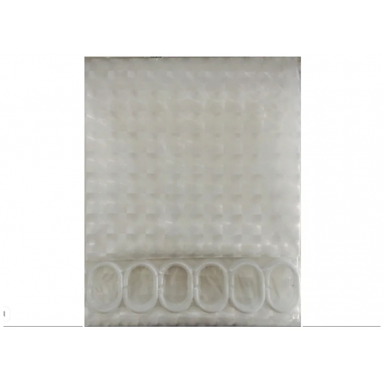 Штора для ванной FRAP F8754 180x200 3D PEVA/полиэтилен прозрачный