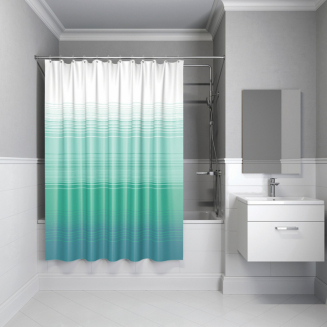 Штора для ванной IDDIS 301P20RI11 Basic 200x200 Blue Horizon c кольцами