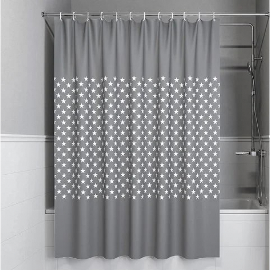 Штора для ванной IDDIS B44P224I11 Basic 240x200 звезды c кольцами