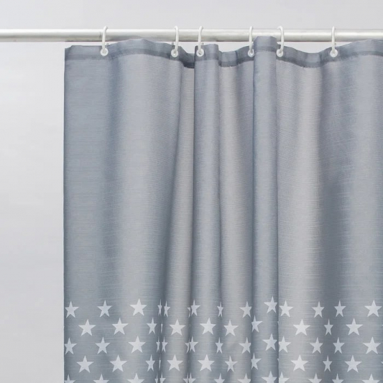 Штора для ванной IDDIS B44P224I11 Basic 240x200 звезды c кольцами