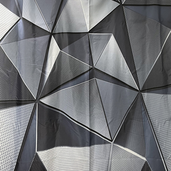 Штора для ванной САНАКС 01-82 180x180 Серые 3D фигуры