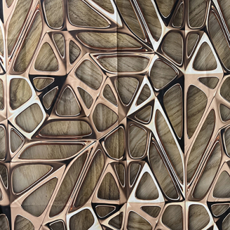 Штора для ванной САНАКС 01-83 180x180 Медные узоры