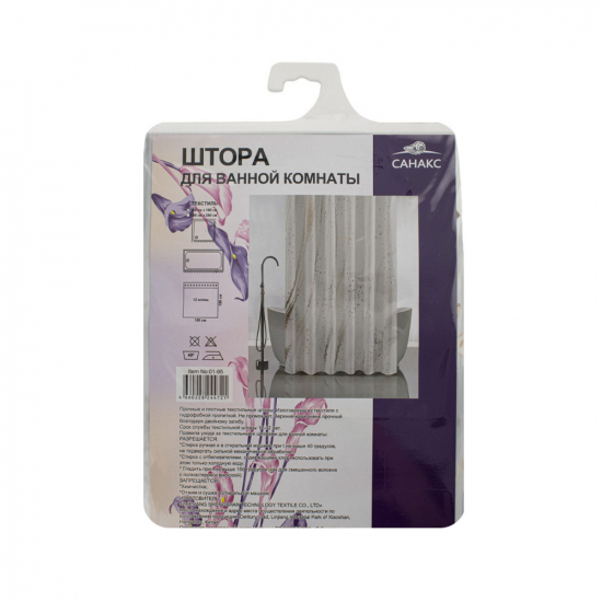 Штора для ванной САНАКС 01-95 180x180 Золотые разводы