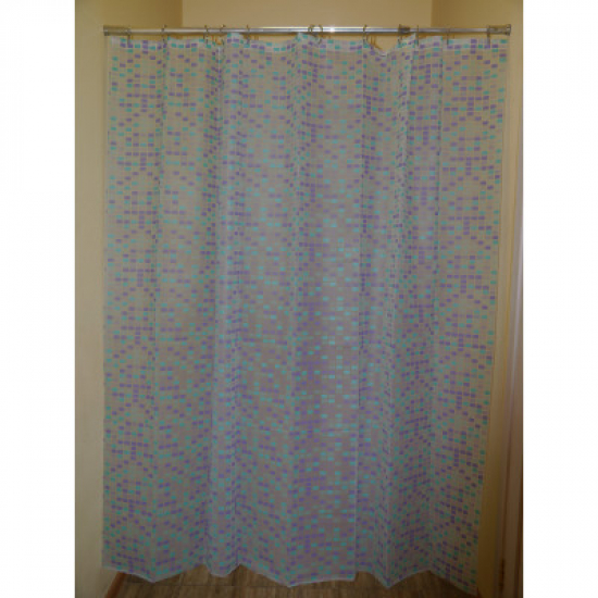 Штора для ванной ZALEL YE-4200G PEVA эконом 180x180 голубая с кольцами