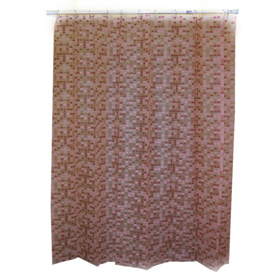 Штора для ванной ZALEL YE-4200P PEVA эконом 180x180 розовая с кольцами