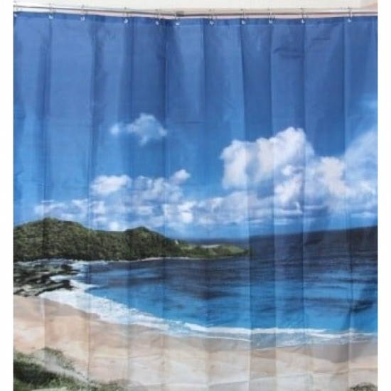 Штора для ванной ZALEL YQL-DX-047 Фотопринт 180x180 Остров 