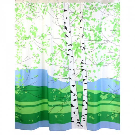 Штора для ванной ZALEL YX-2399 Фотопринт 180x200 Nature зеленая 
