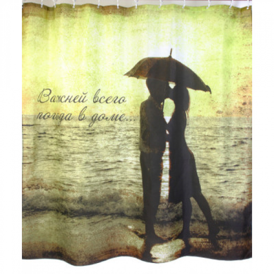Штора для ванной ZALEL YX-2403 Фотопринт 180x200 Umbrella бежевая 