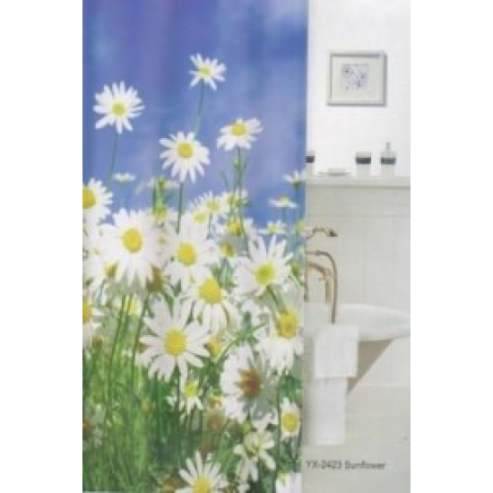Штора для ванной ZALEL YX-2423 Фотопринт 180x200 Sunflower 