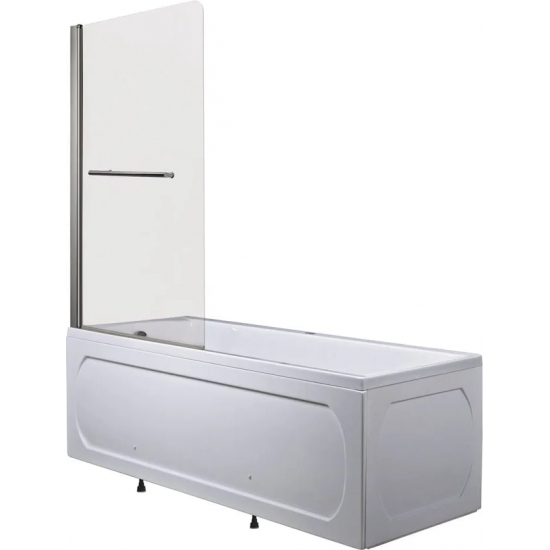 Шторка для ванны 1MarKa P-02 85x150 профиль хром, стекло прозрачное