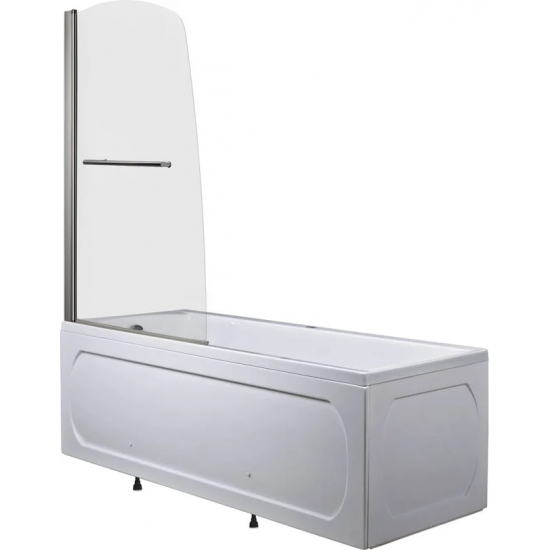 Шторка для ванны 1MarKa P-03 82x150 профиль хром, стекло прозрачное