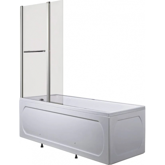 Шторка для ванны 1MarKa P-07 95x150 профиль хром, стекло прозрачное