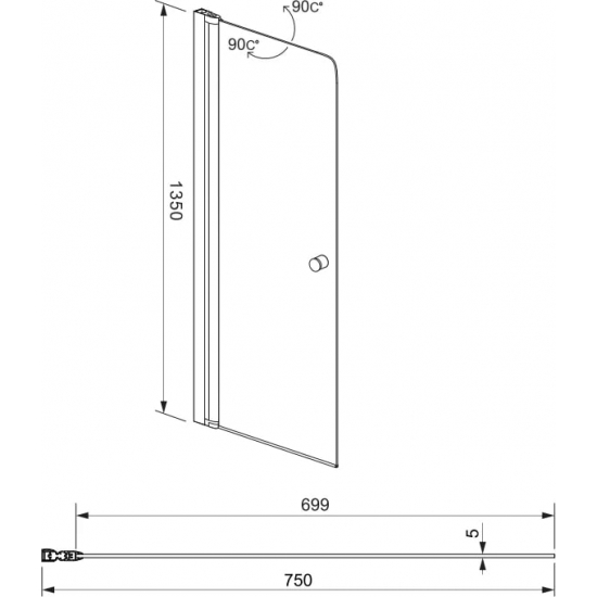 Шторка для ванны AQUANET Alfa 1 NF6211 75x135