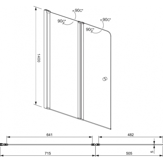 Шторка для ванны AQUANET Alfa 4 NF6222-pivot 122x140