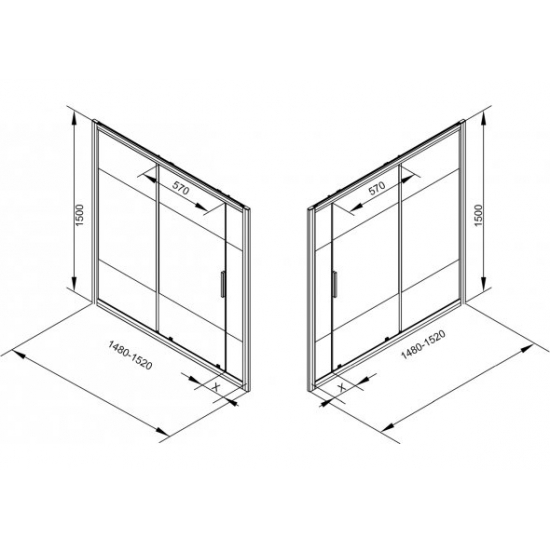Шторка для ванны AQUANET Practic AE10-B150H150U-CP 150x150