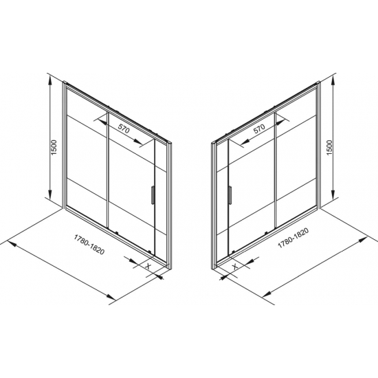 Шторка для ванны AQUANET Practic AE10-B180H150U-CP 180x150