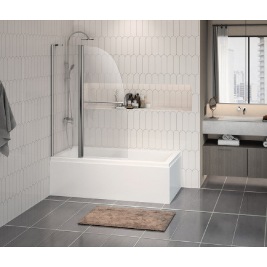 Шторка для ванны AZARIO BOSTON (70+30)x140 хром с поручнем