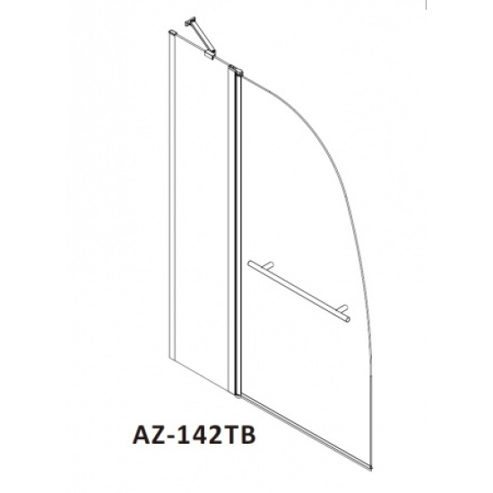 Шторка для ванны AZARIO BOSTON (70+30)x140 хром с поручнем