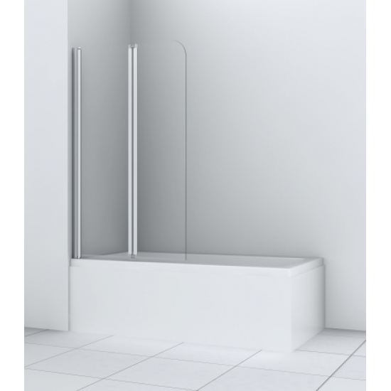 Шторка для ванны AZARIO BOSTON 80 (41,5+38,5)x140 хром